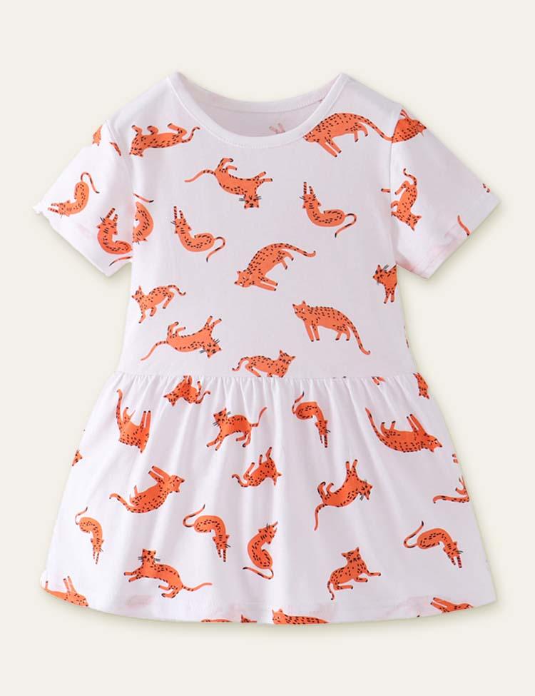 Animal Cartoon Printed Dress - Mini Berni