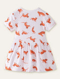 Animal Cartoon Printed Dress - Mini Berni