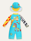 Animal Long Sleeve Swim Suit + Cap - Mini Berni
