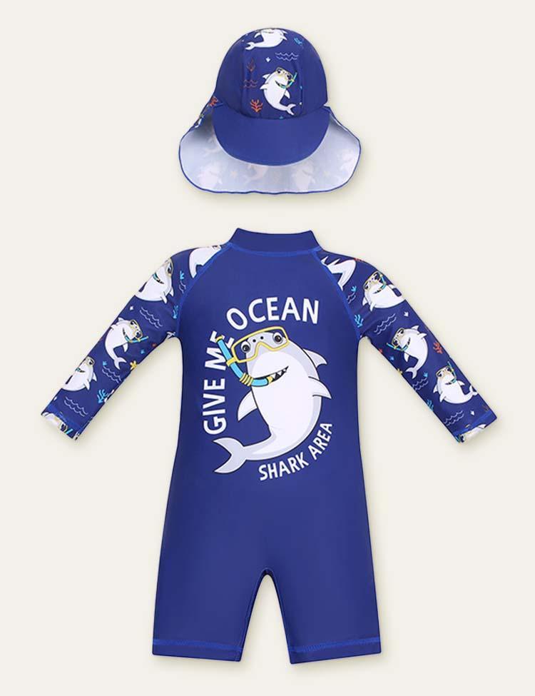 Animal Long Sleeve Swim Suit + Cap - Mini Berni