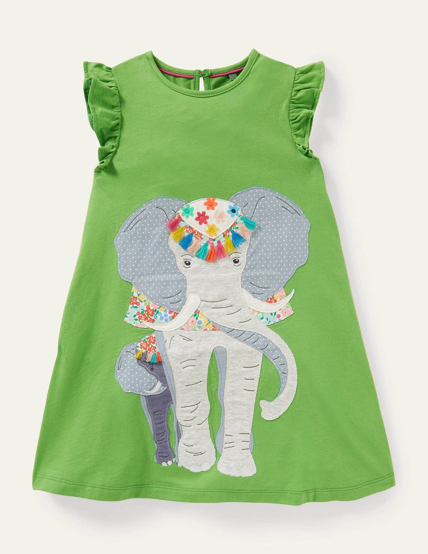 Big Elephant Appliqué Sleeveless Dress - Mini Berni