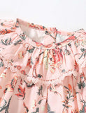 Butterfly Floral Printed Long Sleeve Dress - Mini Berni