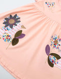 Butterfly Flower Appliqué Dress - Mini Berni