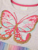 Butterfly Sequin Gauze Mesh Dress - Mini Berni