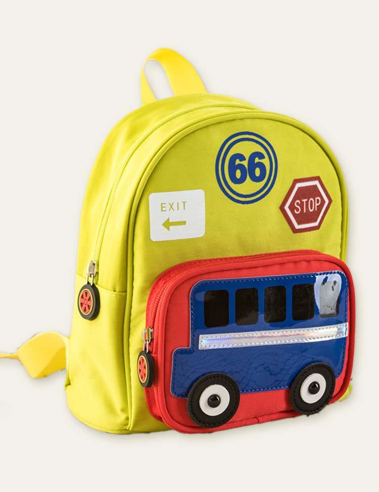 Cartoon Bus Schoolbag Backpack - Mini Berni