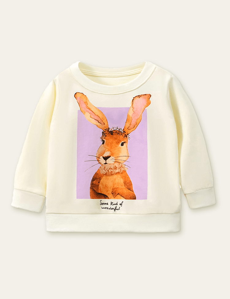 Cartoon Rabbit Print Sweatshirt - Mini Berni