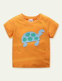 Cartoon Turtle round Neck Short Sleeve T-shirt - Mini Berni