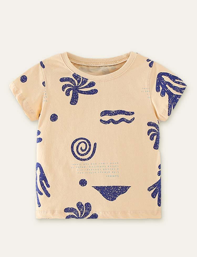 Coconut Tree Printed Holiday T-shirt - Mini Berni