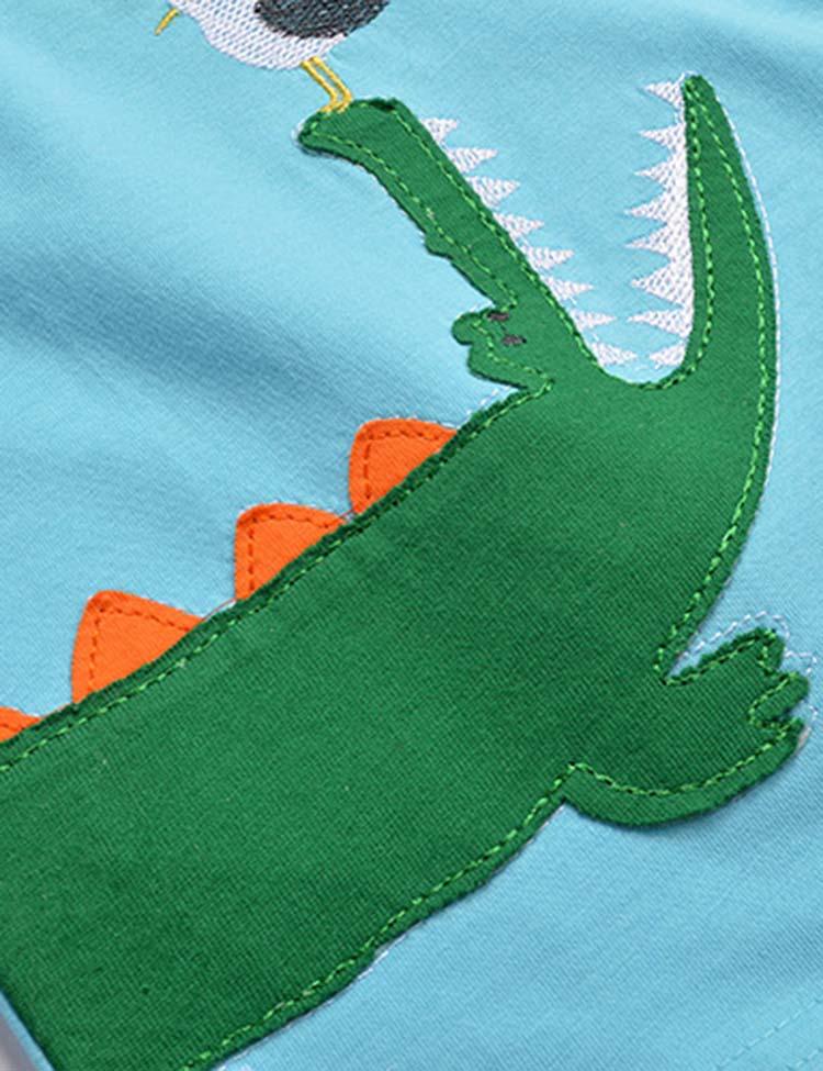 Crocodile Bird Appliqué T-shirt - Mini Berni