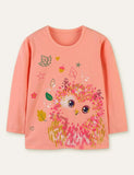Cute Owl Printed Long Sleeve T-shirt - Mini Berni