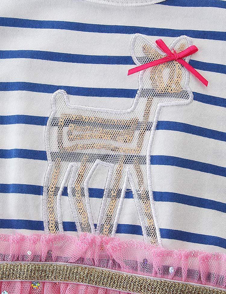 Deer Striped Mesh Dress - Mini Berni