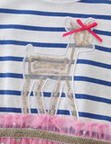 Deer Striped Mesh Dress - Mini Berni