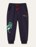 Dinosaur Appliqué Embroidered Sweatpants - Mini Berni