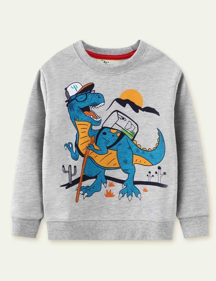 Dinosaur Floral Print Long Sleeve Sweatshirt - Mini Berni
