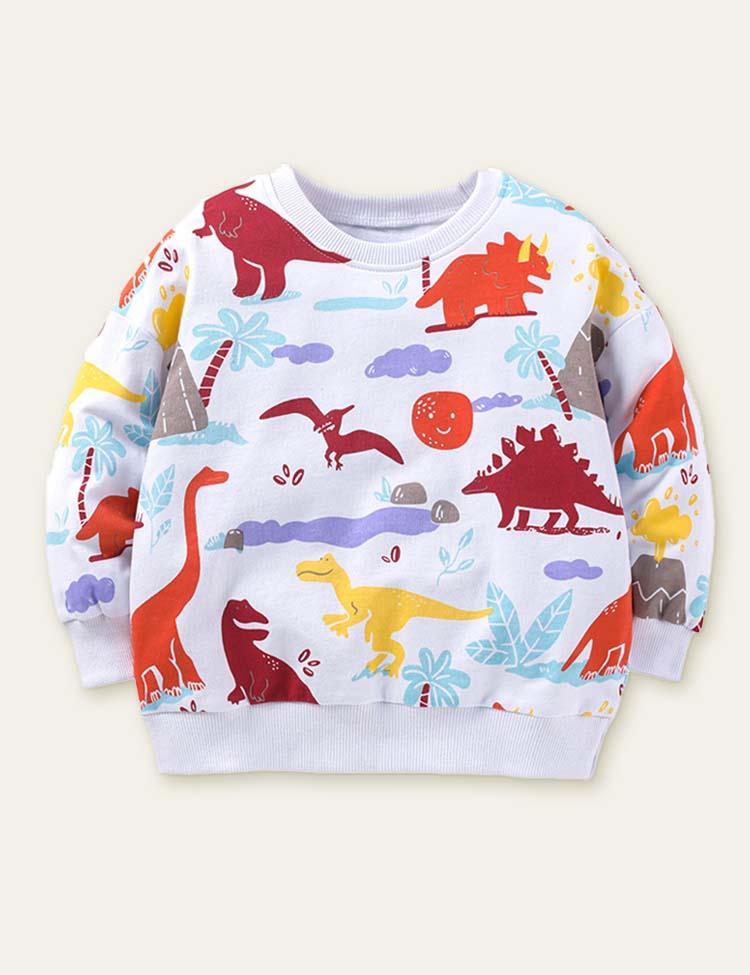 Dinosaur Printed Long Sleeve Sweatshirt - Mini Berni