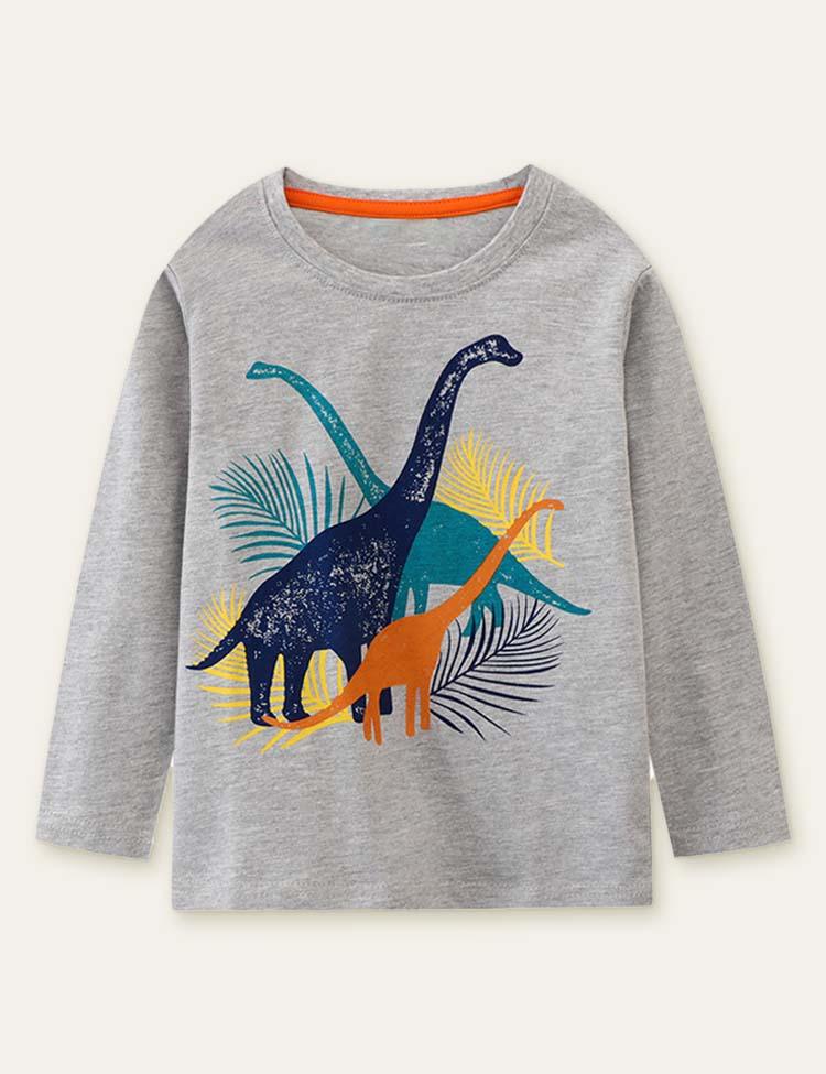 Dinosaur Printed Long-Sleeved T-shirt - Mini Berni