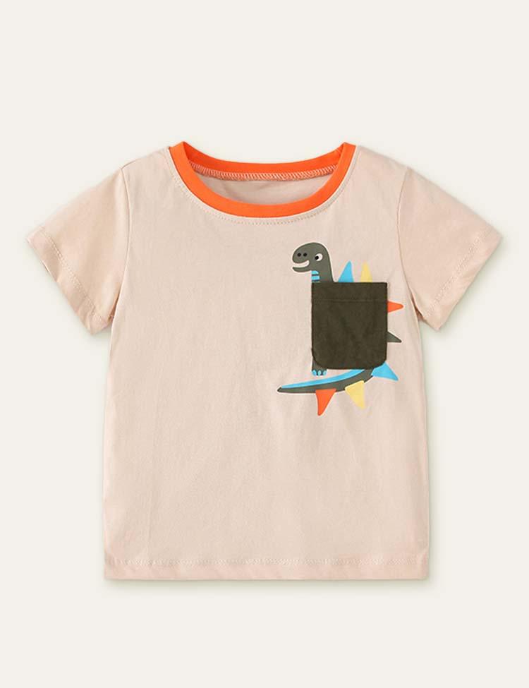 Dinosaur Printed Pocket T-shirt - Mini Berni