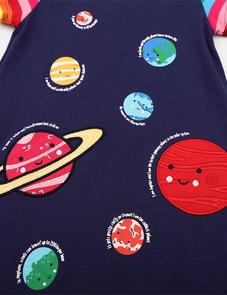 Educational Appliqué Planet Dress - Mini Berni