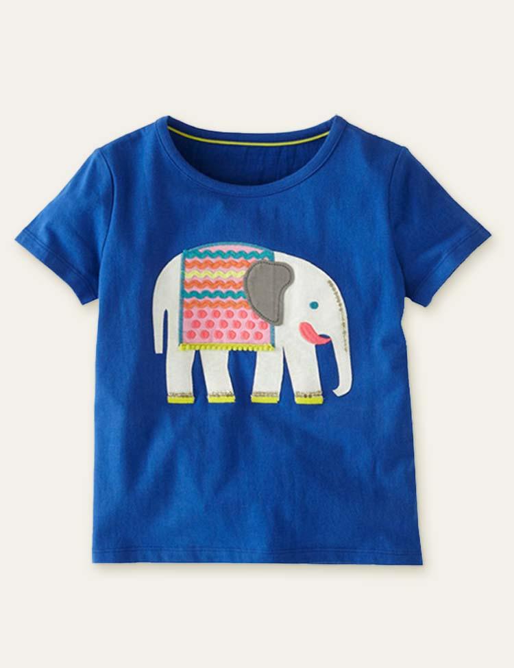 Elephant Appliqué T-shirt - Mini Berni