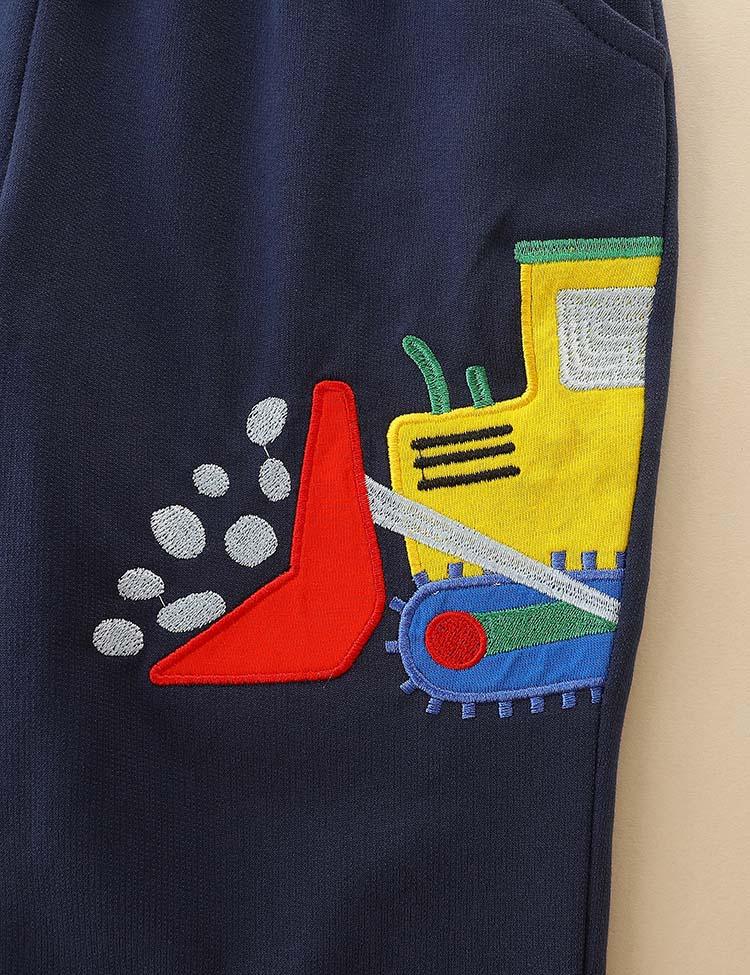 Excavator Appliqué Embroidery Sweatpants - Mini Berni