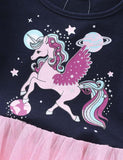 Fantasy Unicorn Printed Mesh Party Dress - Mini Berni