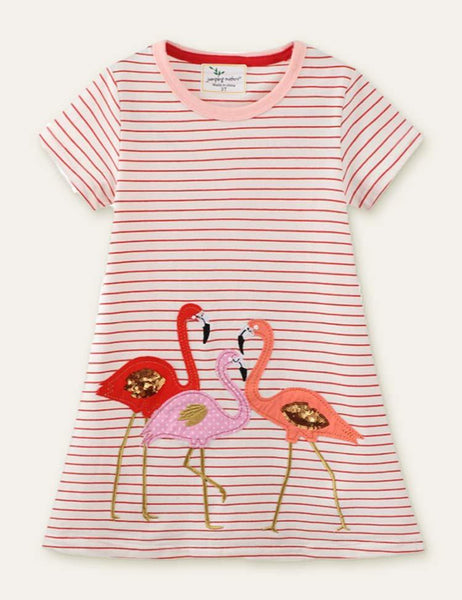 Mini Boden Flamingo Dress (5-6Y)