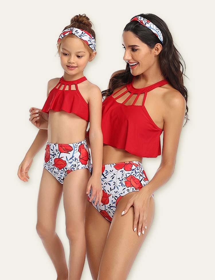 Floral Printed Family Matching Swimsuit - Mini Berni