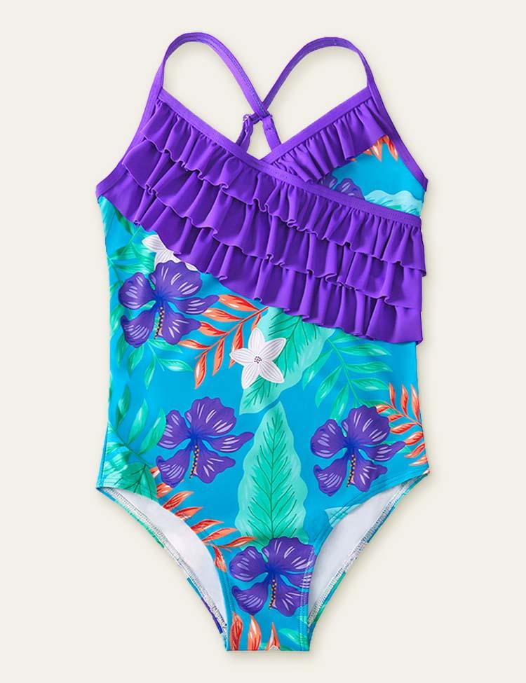 Floral Printed One-Piece Swimsuit - Mini Berni