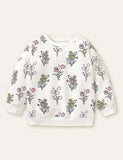 Flower Embroidered Strap Dress + Floral Printed Sweatshirt - Mini Berni