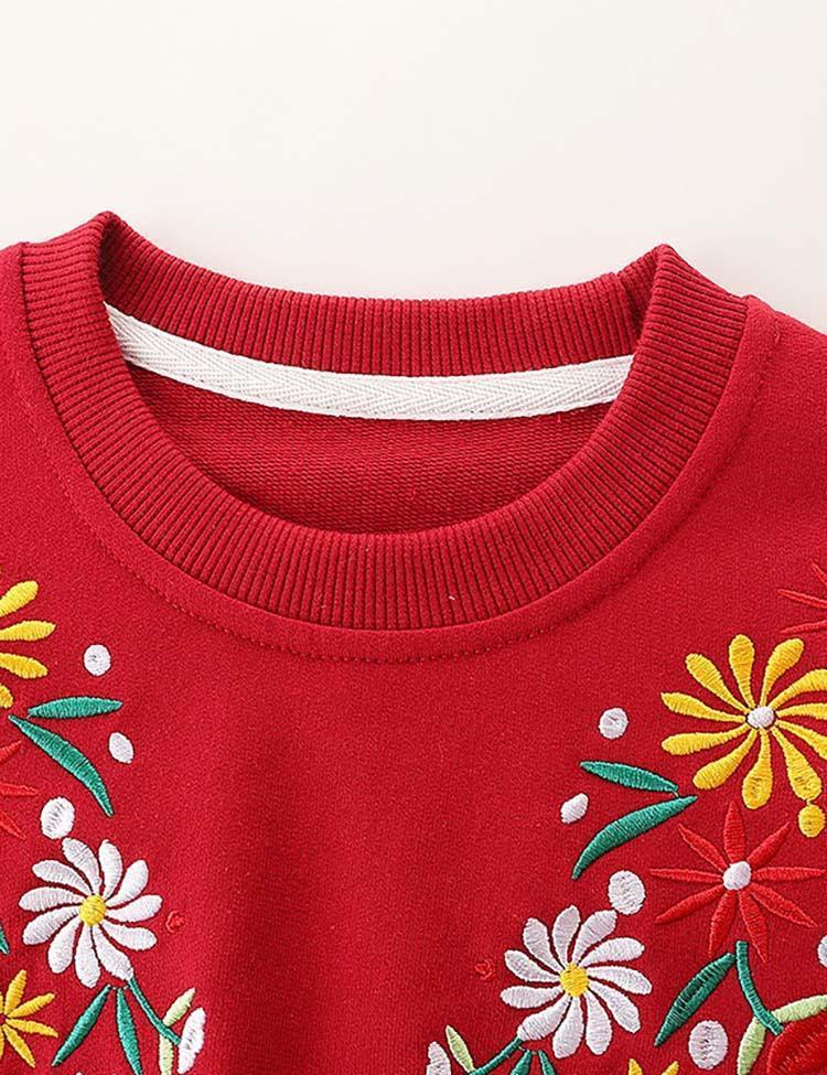 Flower Embroidered Sweatshirt - Mini Berni