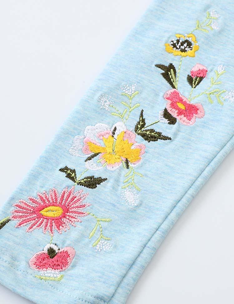 Flower Embroidery Leggings - Mini Berni