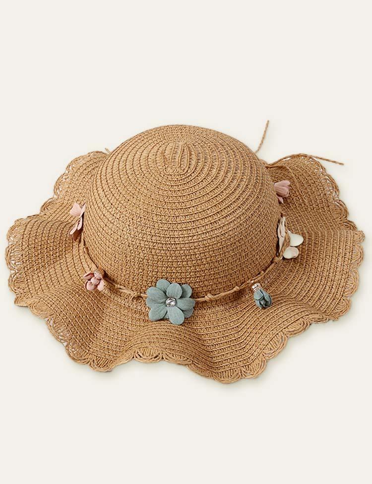 Flower Sunshade Seaside Straw Hat - Mini Berni