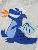 Funny Dinosaur Appliqué Long Sleeve T-shirt - Mini Berni