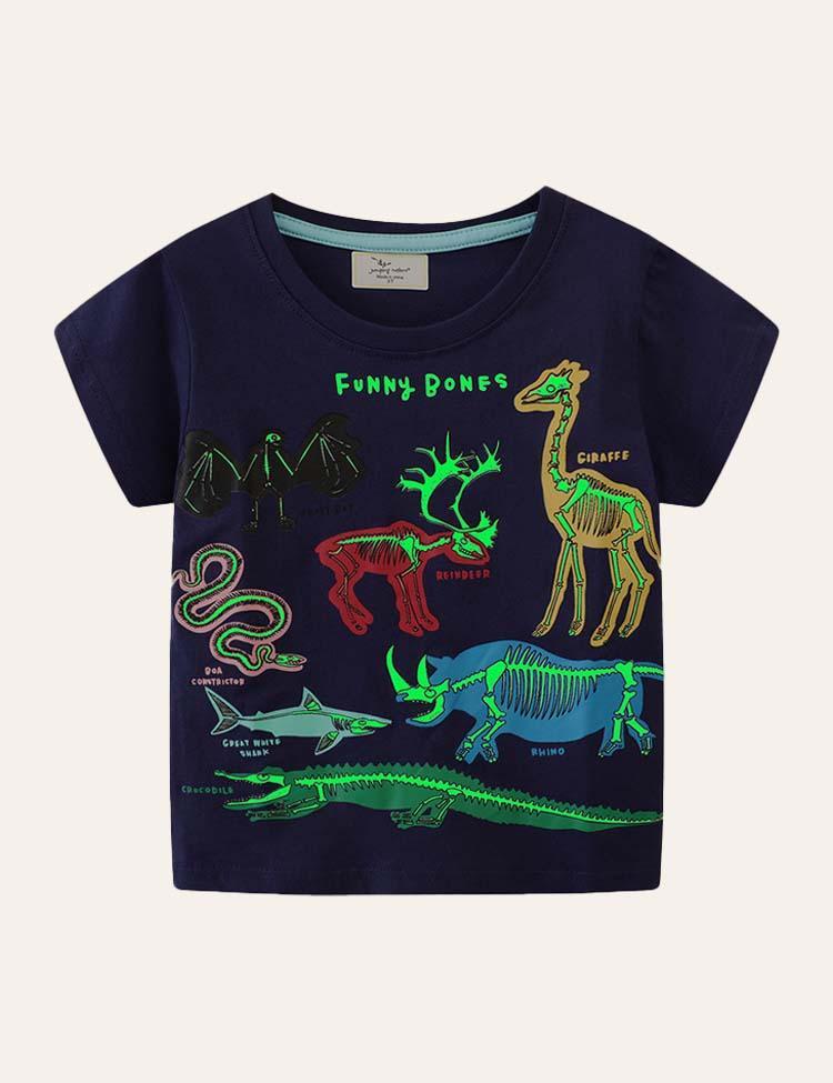 Glowing Animal World Printed T-shirt - Mini Berni