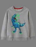 Glowing Dinosaur Printed Sweater - Mini Berni