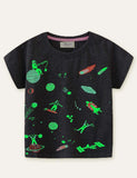 Glowing Space World Printed T-shirt - Mini Berni