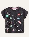 Glowing Space World Printed T-shirt - Mini Berni