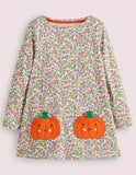 Halloween Pumpkin Appliqué Dress - Mini Berni