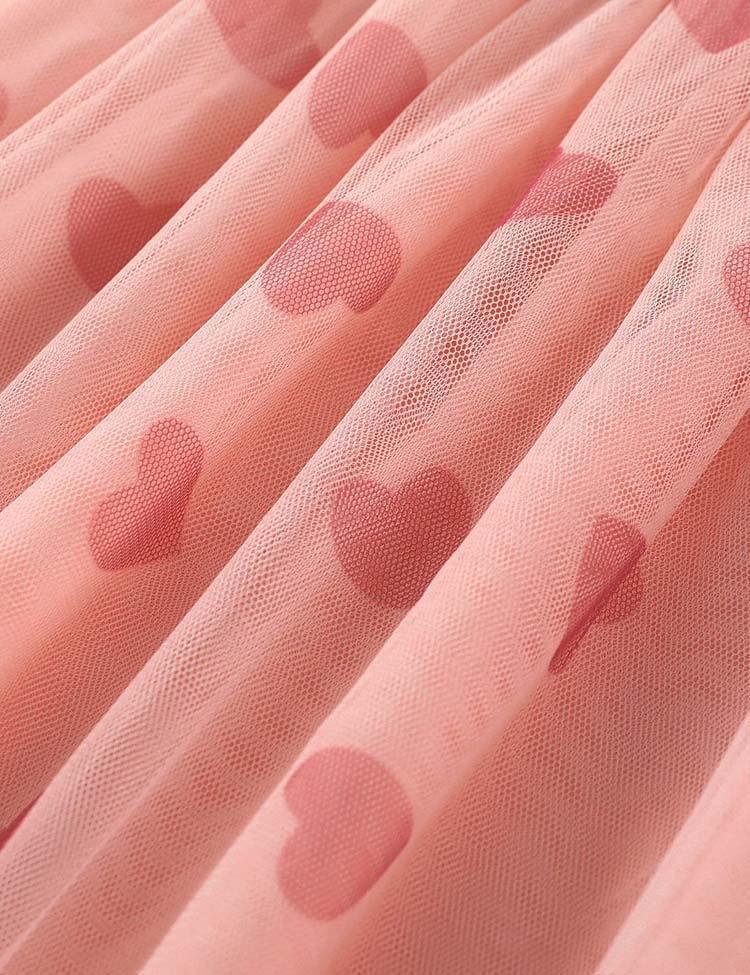 Heart Printing Mesh Dress - Mini Berni