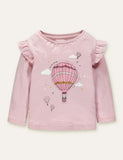 Hot Air Balloon Appliqué Long Sleeve T-shirt - Mini Berni