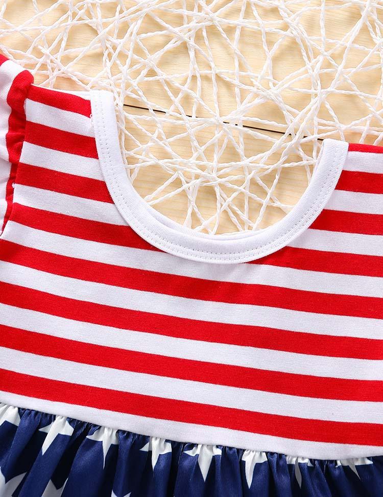 Independence Day Sleeveless Striped Dress - Mini Berni