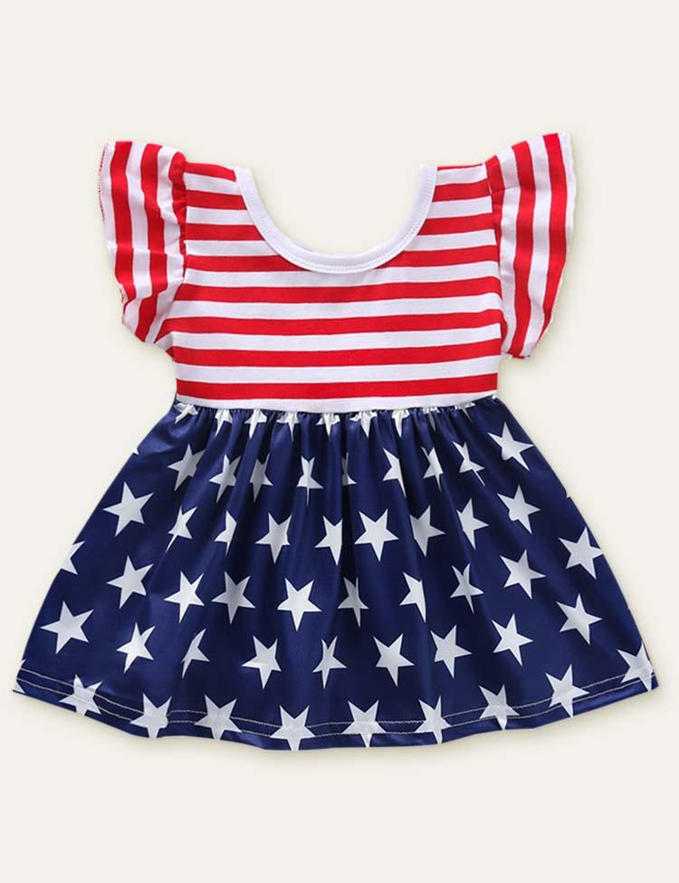 Independence Day Sleeveless Striped Dress - Mini Berni