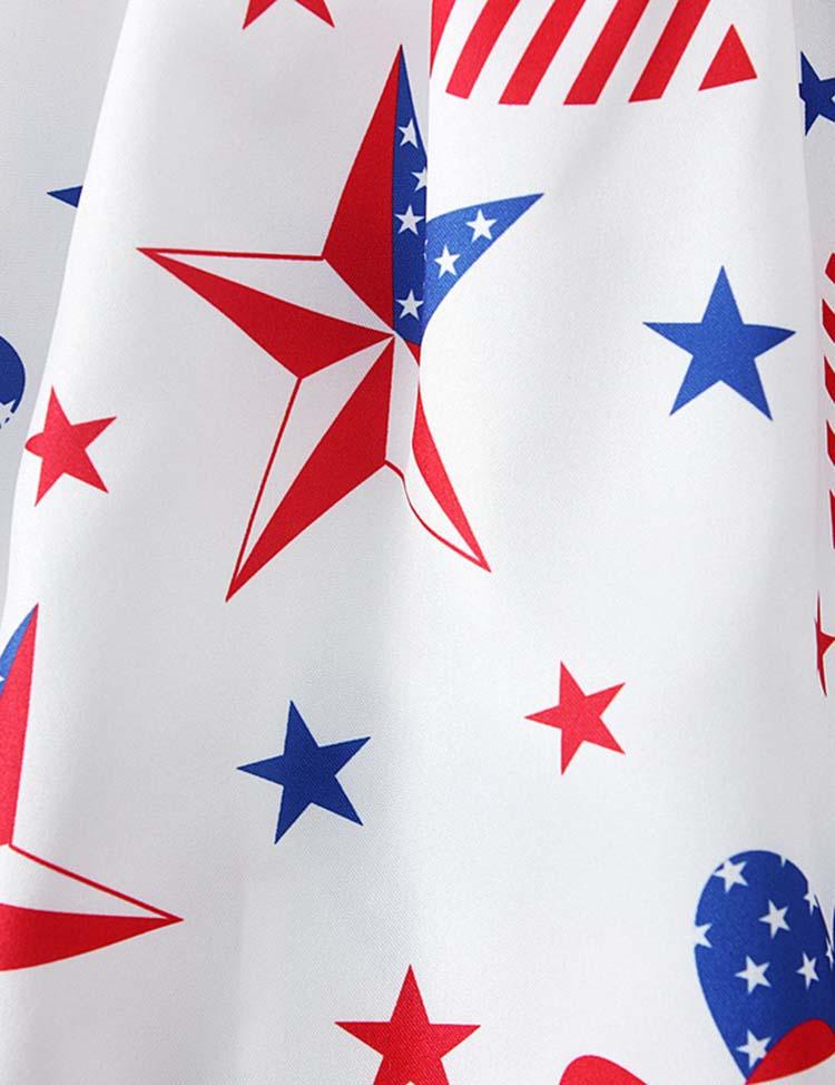 Independence Day Star Printed Dress - Mini Berni