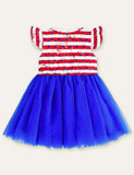Independence Day Striped Mesh Dress - Mini Berni