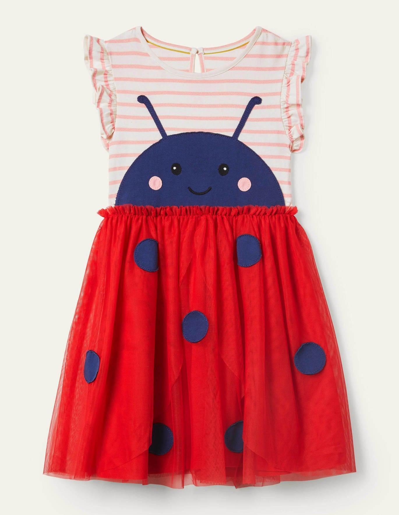 Ladybird Appliqué Jersey Dress - Mini Berni