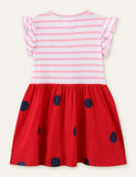 Ladybug Striped Appliqué Dress - Mini Berni