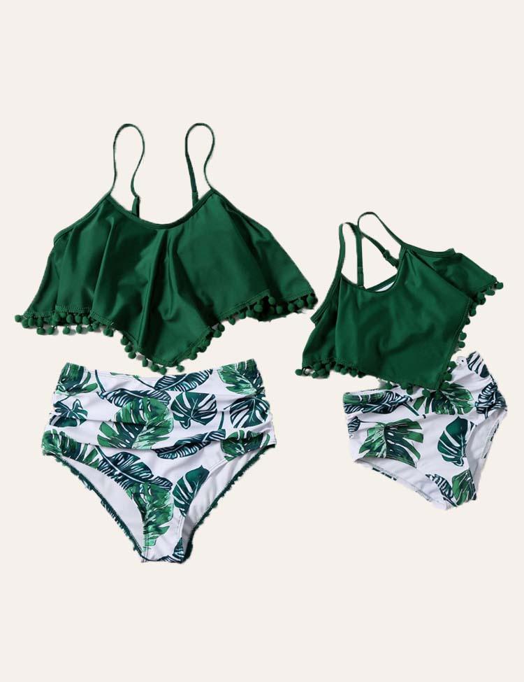 Leaf Printed Family Matching Swimsuit - Mini Berni