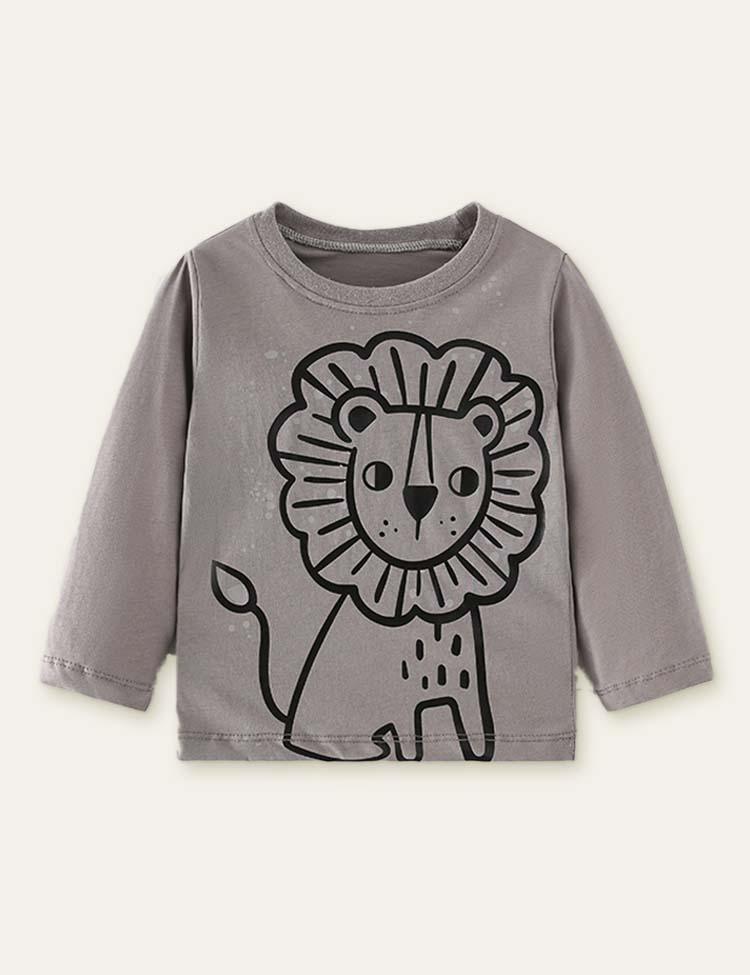 Lion Printed Long Sleeve T-shirt - Mini Berni