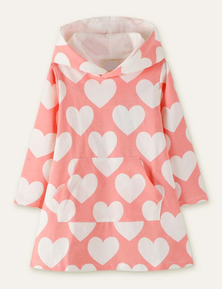 Love Printed Hooded Dress - Mini Berni