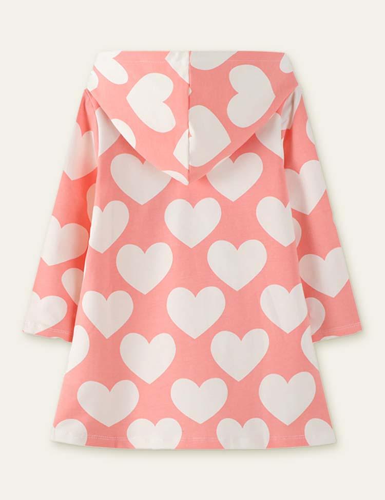Love Printed Hooded Dress - Mini Berni